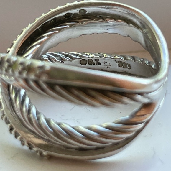 DAVID YURMAN Diamond Crossover Cable X Ring - Picture 17 of 17